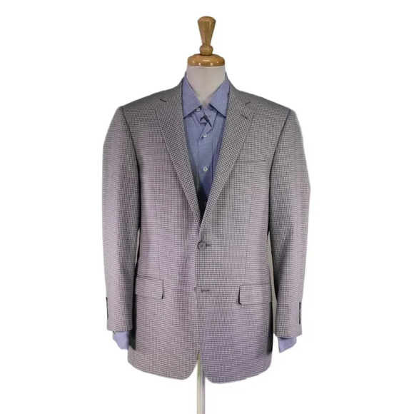 Hart Schaffner Marx Current Gray Check Knit 2-Btn Sportcoat Blazer 42R